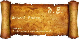 Wenzel Endre névjegykártya